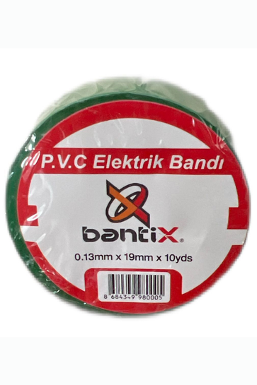Elektrik Bandı 10 Adet 19mmx10yds Yeşil Elektrik İzole Bandı 10'lu Paket
