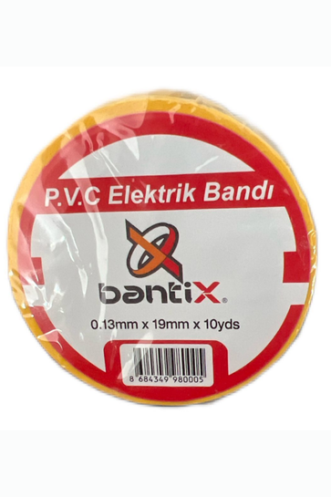 Elektrik Bandı 10 Adet 19mmx10yds Sarı Elektrik İzole Bandı 10'lu Paket