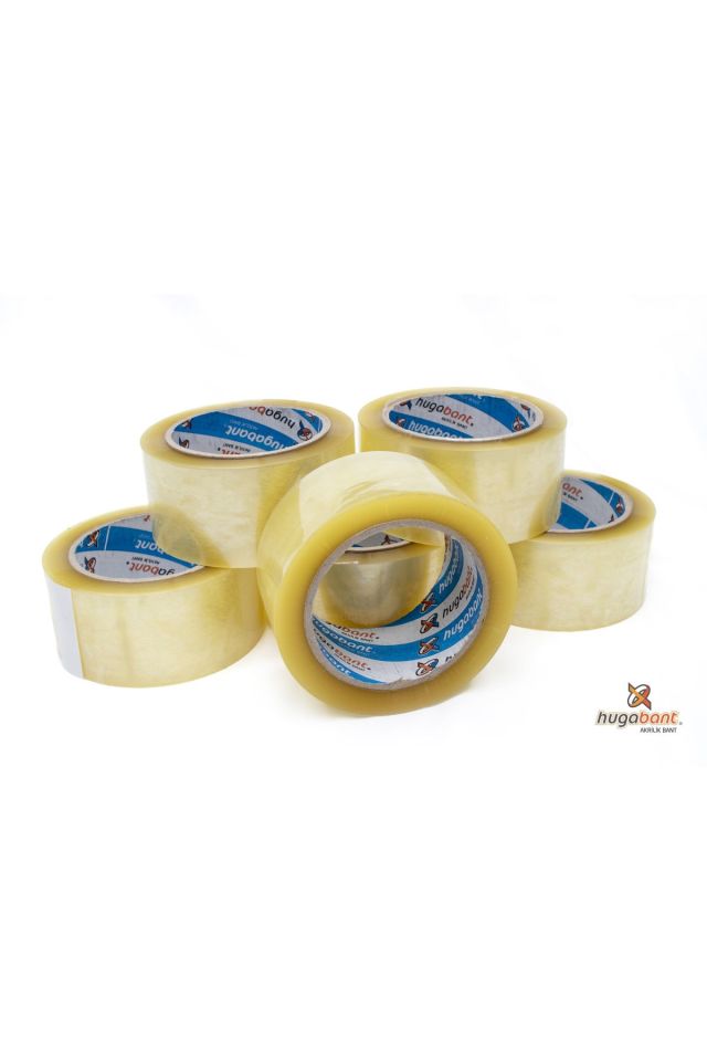 HUGA Bant 1 Koli 72 Adet Akrilik Yüksek Kalite Koli Bandı 45mm x 100 Metre Şeffaf