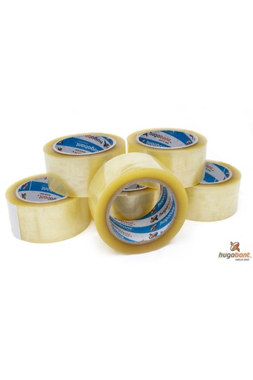 HUGA Bant Akrilik Yüksek Kalite Koli Bandı 45mm x 40 Metre Şeffaf (6'lı Paket)
