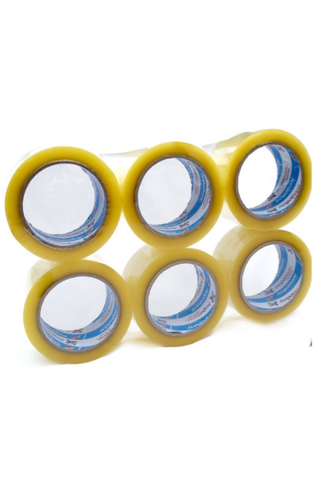 HUGA Bant Akrilik Yüksek Kalite Koli Bandı 45mm x 40 Metre Şeffaf (6'lı Paket)