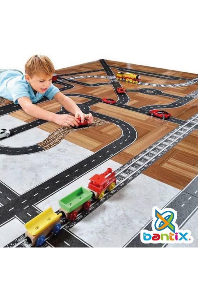 Otobant Eğitici Ve Eğlenceli Yol Yapım Bandı Road Tape Trafik Oyun Bandı 7cm En 10 Metre Uzunluk