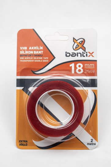 Çift Taraflı Ekstra Güçlü Şeffaf Silikon Bant 18mm*2 Metre