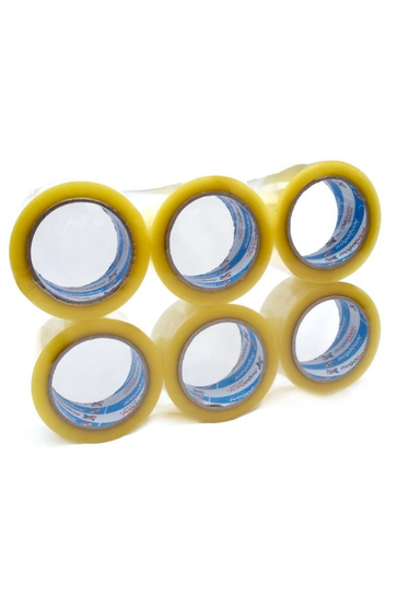 HUGA Bant Akrilik Yüksek Kalite Koli Bandı 45mm x 100 Metre Şeffaf  (6'lı Paket)